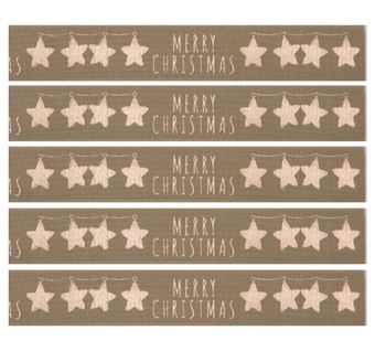 Picture of ROSE GOLD MERRY CHRISTMAS STARS CAKE RIBBON